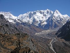 
Kangchenjunga main, central, and south summits; Talung, Kabru, and Ratong.
